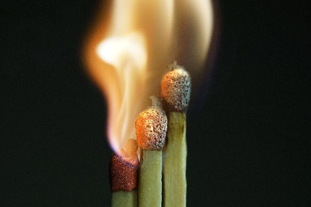 Matches burning