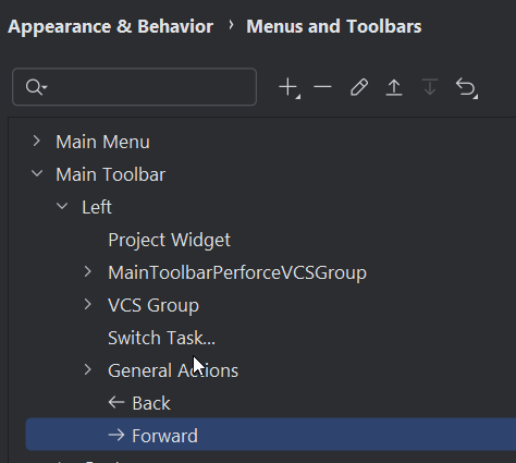 New actions added to the Main Toolbar